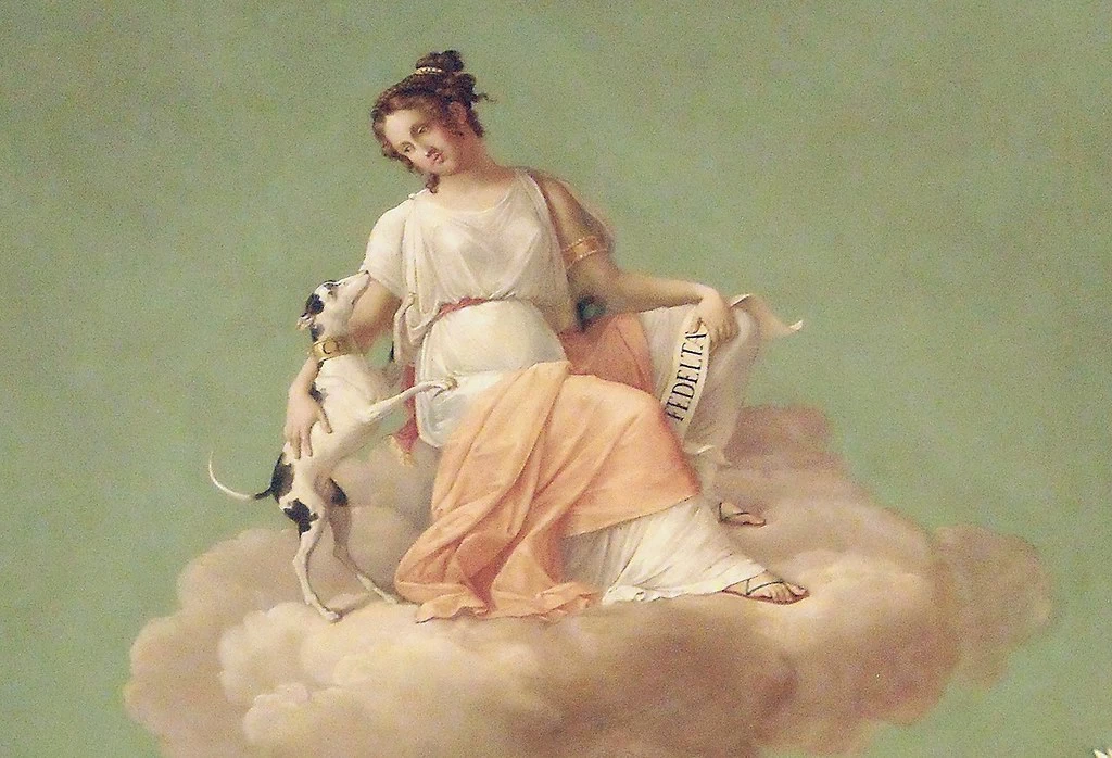 La fedeltà - dettaglio di cielo, The Museum of Zevallos Stigliano Palace in Naples